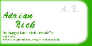 adrian nick business card